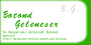 botond gelencser business card